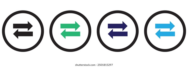 Icono de flecha de transferencia. Ilustración vectorial, diseño plano. Símbolo de transferencia de Vector