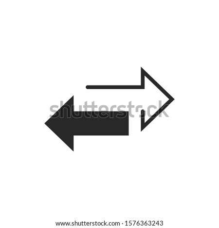 Transfer arrow icon. Vector illustration, flat design