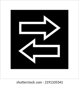 Transfer arrow line icon. linear style sign for mobile concept and web design. Right arrow left simple line vector icon. Symbol, logo illustration.