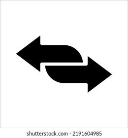 Icono de línea de flecha de transferencia. signo de estilo lineal para concepto móvil y diseño web. Icono del vector de línea simple de la flecha derecha izquierda. Símbolo, ilustración del logotipo.