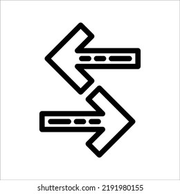 Transfer arrow line icon. linear style sign for mobile concept and web design. Right arrow left simple line vector icon. Symbol, logo illustration.