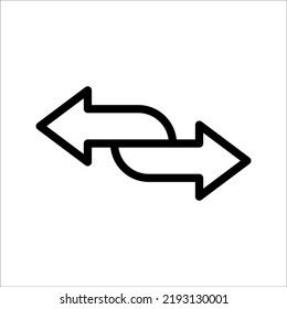 Transfer arrow line icon. linear style sign for mobile concept and web design. Right arrow left simple line vector icon. Symbol, logo illustration.