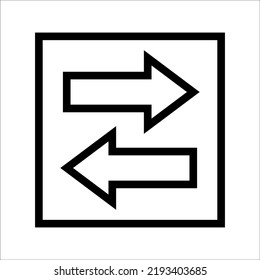 Icono de línea de flecha de transferencia. signo de estilo lineal para concepto móvil y diseño web. Icono del vector de línea simple de la flecha derecha izquierda. Símbolo, ilustración del logotipo.