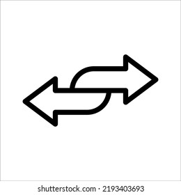 Transfer arrow line icon. linear style sign for mobile concept and web design. Right arrow left simple line vector icon. Symbol, logo illustration.