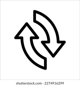 Transfer arrow line icon. linear style sign for mobile concept and web design. Right arrow left simple line vector icon. Symbol, logo illustration.
