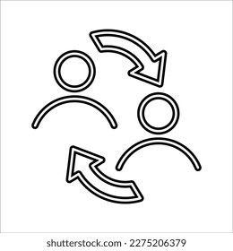 Transfer arrow line icon. linear style sign for mobile concept and web design. Right arrow left simple line vector icon. Symbol, logo illustration.