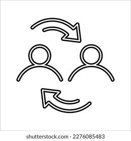 Transfer arrow line icon. linear style sign for mobile concept and web design. Right arrow left simple line vector icon. Symbol, logo illustration.