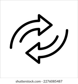 Icono de línea de flecha de transferencia. signo de estilo lineal para concepto móvil y diseño web. Icono del vector de línea simple de la flecha derecha izquierda. Símbolo, ilustración del logotipo.