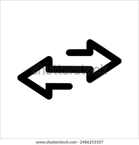 Transfer arrow line icon. linear style sign for mobile concept and web design. Right arrow left simple line vector icon. Symbol, logo illustration.