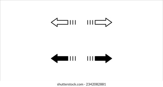 Transfer arrow line icon set. linear style sign for mobile concept and web design. Right arrow left simple line vector icon. Symbol, logo illustration.	
