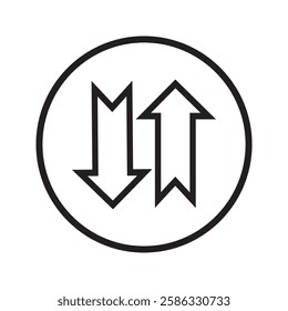 Transfer arrow outline icon. linear style sign for mobile concept and web design. Up down arrow simple line vector icon. Symbol, logo illustration. Pixel perfect vector graphics