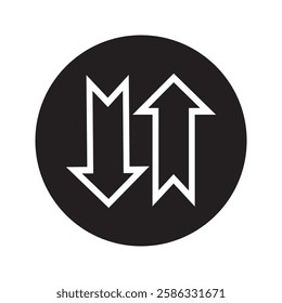 Transfer arrow outline icon. linear style sign for mobile concept and web design. Up down arrow simple line vector icon. Symbol, logo illustration. Pixel perfect vector graphics