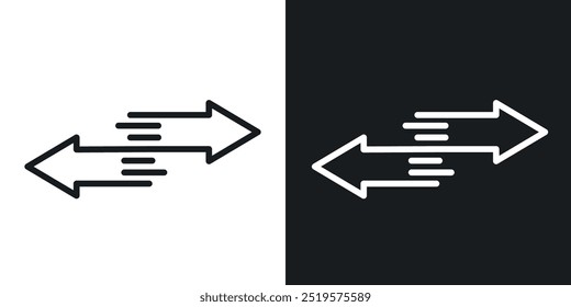 Transfer arrows black and white icon.