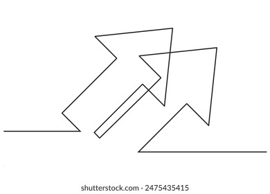 Transfer arrows concept. one line illustration