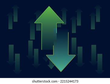 Transfer Arrows concept. Two arrows pointing in different directions. Sending, receiving or exchanging data, money, currency or information.