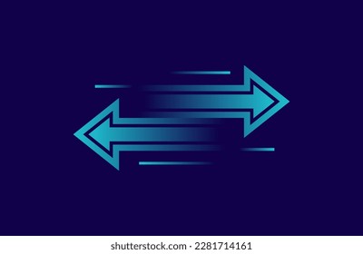 Transfer arrows design concept. Two arrows with different directions left and right. Concept of digital money send, receiving or exchanging data, currency exchange, file backup. Vector illustration.