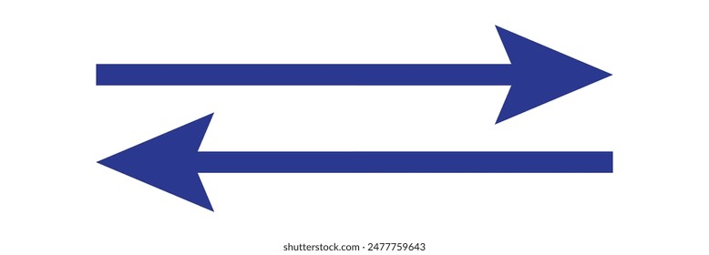 Transfer arrows design concept. Two arrows with different directions left and right. Concept of digital money send, receiving or exchanging data, currency exchange, file backup. Vector illustration.