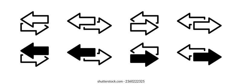 Transfer arrows. Exchange vector icons.  Left right arrows vector icon. EPS 10Transfer arrows. Exchange vector icons.  Left right arrows vector icon. EPS 10