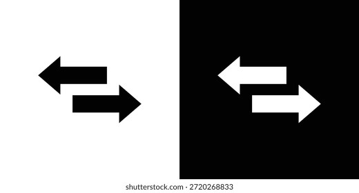 Symbol "Transferpfeile". Schwarz-Weiß einfaches flaches Design-Symbol