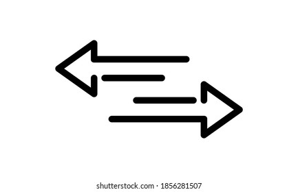 Transfer arrows icon. Data transfer vector icon. Recycling sign. Arrow to left and right symbol for your web site design, logo. Vector illustration