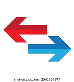 Transfer arrows icon. Data transfer vector icon. Recycling sign. Arrow to left and right symbol for your web site design, logo. Vector illustration