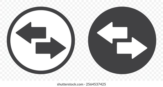 Transfer arrows icon. Data transfer vector icon. Recycling sign. Arrow to left and right symbol for your web site design, logo. Vector illustration. eps 10.