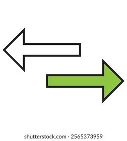 Transfer arrows icon. Data transfer vector icon. Recycling sign,  2 side arrow icon design eps 10
