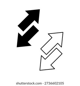 Transfer arrows icon, Direction arrows for transfer icon, Swap icon. sync, migration data symbol. Flat vector illustration design for apps, web and digital design.