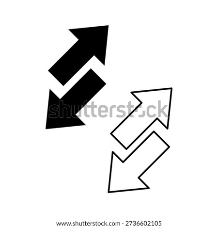 Transfer arrows icon, Direction arrows for transfer icon, Swap icon. sync, migration data symbol. Flat vector illustration design for apps, web and digital design.