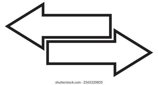 Transfer arrows icon. Exchange sign.  Finance transfer element. Linear design. 