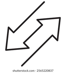 Transfer arrows icon. Exchange sign.  Finance transfer element. Linear design. 