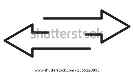 Transfer arrows icon. Exchange sign.  Finance transfer element. Linear design. 