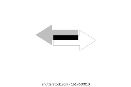 Transfer arrows icon in flat design vector illustration. Transfer arrows icon consist of back and forth arrows in white background.