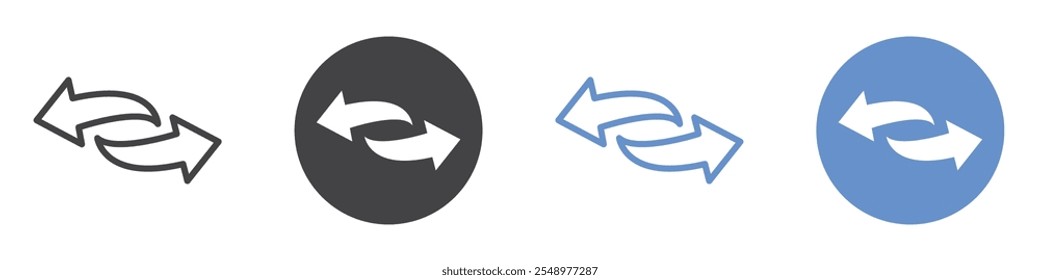 Transfer arrows Icon flat line symbol set.