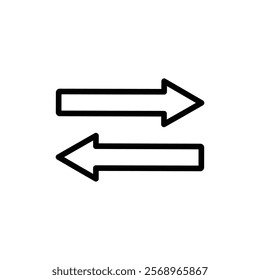 Transfer arrows icon Isolated flat vector in outline