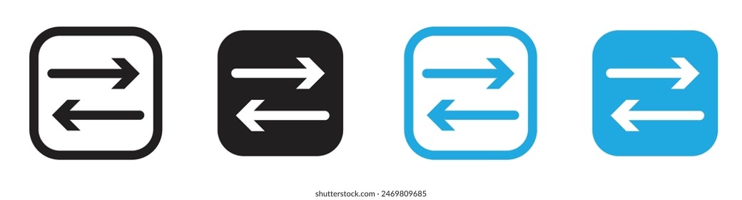 Icono de flechas de transferencia línea arte Vector