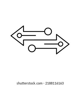 Pfeile-Symbol übertragen. Lineares Design für mobiles Konzept und Webdesign. Links rechts Pfeilsymbol. Symbol, Logo-Abbildung. Vektorgrafik einzeln auf weißem Hintergrund.