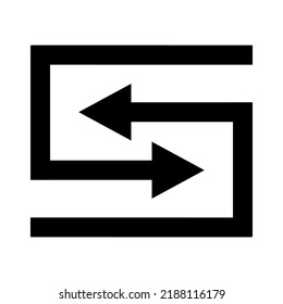 Pfeile-Symbol übertragen. Lineares Design für mobiles Konzept und Webdesign. Links rechts Pfeilsymbol. Symbol, Logo-Abbildung. Vektorgrafik einzeln auf weißem Hintergrund.