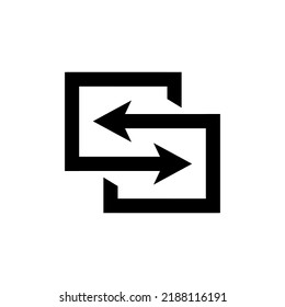 Icono de flechas de transferencia. Signo de estilo lineal para concepto móvil y diseño web. Icono de flechas izquierda derecha. Símbolo, ilustración del logotipo. Vector aislado sobre fondo blanco.