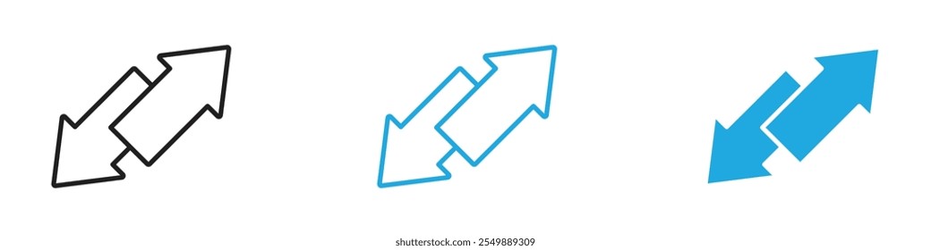 Transfer arrows Icon Outline vector line set