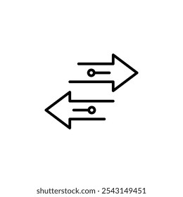 Transfer arrows icon set. outlined and solid filled versions.