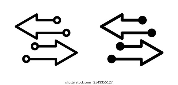 Transfer arrows icon symbol collection on white background.