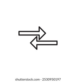 Icono de flechas de transferencia Ilustración plana de línea delgada