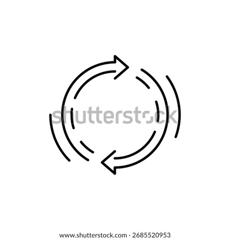 Transfer Arrows Line Icon – Left and Right Arrow Symbol Vector Illustration.eps