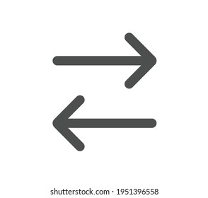 Transfer arrows line icon. linear style sign for mobile concept and web design. Left right arrows simple line vector icon. Symbol, logo illustration.