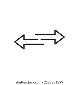 Symbol für Transferpfeilzeile. einfache flache schwarze lineare Illustration für Web und app.eps