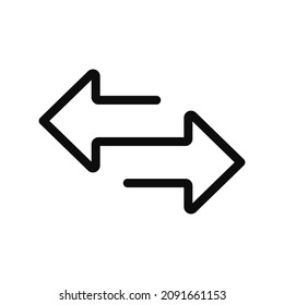 Transfer arrows one line icon. Vector black illustration opposite arrow symbol isolated on white background