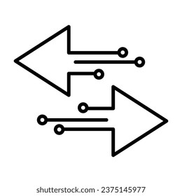 Transfer arrows outline icon. Left right arrows simple line vector icon flat illustration on white background..eps