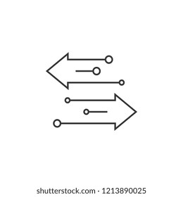 Transfer arrows outline icon. linear style sign for mobile concept and web design. Left right arrows simple line vector icon. Symbol, logo illustration.