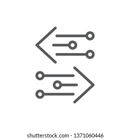 Transfer arrows outline icon. linear style sign for mobile concept and web design. Left right arrows simple line vector icon. Symbol, logo illustration.
